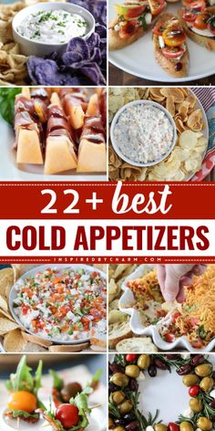 collage of cold appetizers with text overlay