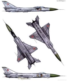 three fighter jets are shown side by side