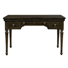 an antique desk with two drawers on one side and a drawer on the other end