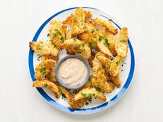 a plate with some fried food on it