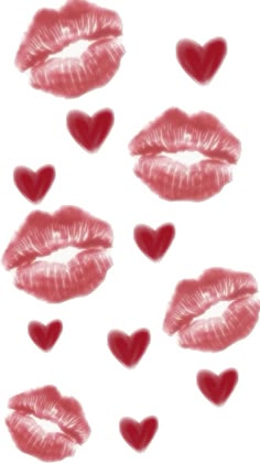 red lips with hearts drawn on them