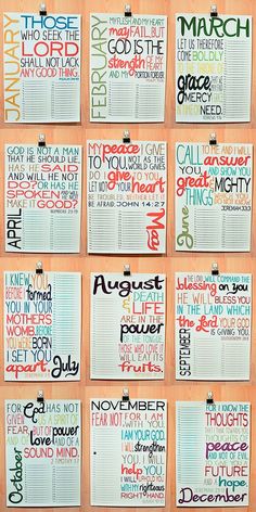 a bulletin board with words written in different colors and phrases on it's sides