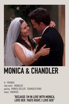 the poster for monica and chandler's wedding, which is featured in an ad