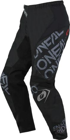 an image of a black pants with the words oneal on it