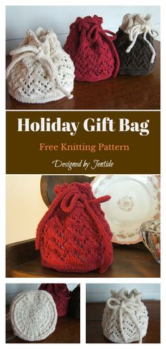 crochet holiday gift bag free knitting pattern