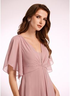 JJ's House Chiffon V-Neck <=100 >=80 Fall A-line General Plus Back Zip Sweet & Flow Modest Dusty Rose Height:5.8ft（176cm） Bust:32in（82cm）Waist:24in（61cm）Hips:35in（89cm） Floor-Length Pink Short Sleeve Bridesmaid Dress. #JJ's House #Chiffon #VNeck #<=100 #>=80 #Fall #Aline #General #Plus #BackZip #Sweet&Flow #Modest #DustyRose #FloorLength #Pink #ShortSleeve #BridesmaidDress Short Sleeve Bridesmaid Dress, Princess Bridesmaid Dress, Halter Bridesmaid Dress, Prom Dress Plus Size, Sleeveless Bridesmaid Dresses, Floor Length Chiffon Bridesmaid Dresses, Two Piece Homecoming Dress, Bridesmaid Dresses Online, Lace Homecoming Dresses