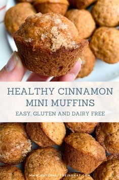 healthy cinnamon mini muffins made with easy gluten and dairy free