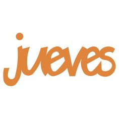 the word jeves written in orange on a white background