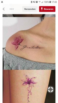 two pictures showing the same tattoo on each side