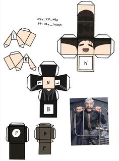 an origami paper doll is shown with instructions to make it look like he's in the movie