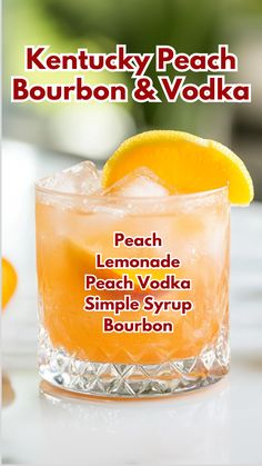 Kentucky Peach Bourbon and Vodka Beachy Drinks, Drink Essentials, Bartending 101, Drink Mixers, Unique Drinks, Peach Vodka