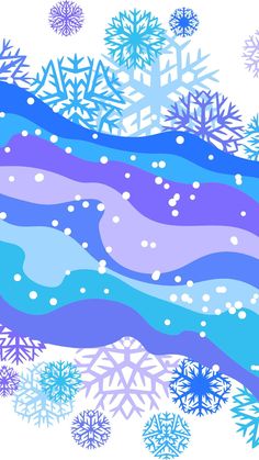 snowflakes on a white background with blue and purple colors