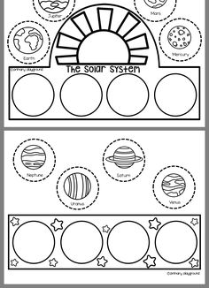 the solar system worksheet for kids to learn how to draw and color it