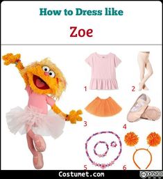 an image of how to dress like the muppet from sesame's ballerina