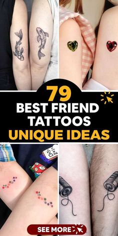 some people with tattoos on their legs and the words 79 best friend tattoos unique ideas