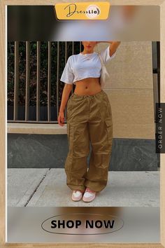 Y2k Street Big Pockets Mid Waist Straight Cargo Pants Y2k Wide Leg Pants With Multiple Pockets, Y2k Style Wide Leg Pants With Multiple Pockets, Baggy Y2k Pants With Multiple Pockets, Y2k Baggy Pants With Multiple Pockets, Y2k Wide Leg Pants With Side Pockets, Y2k High Waist Khaki Bottoms, Y2k Wide Leg Parachute Pants With Pockets, Khaki Y2k High-waisted Bottoms, Y2k High Waist Pants With Multiple Pockets