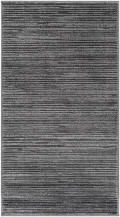 a black and white rug with horizontal stripes