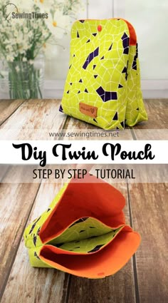 the diy twin pouch sewing pattern is easy to sew