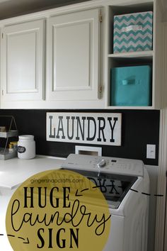 the laundry room is clean and ready to be used as a home decor space for guests