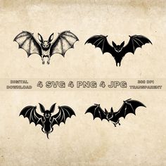 four bats with different shapes and sizes