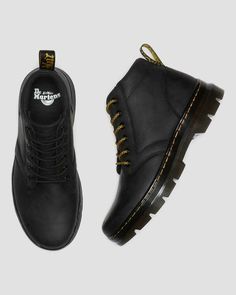 BONNY LEATHER CASUAL BOOTS | Dr. Martens Official Leather Moc Toe Boots For Streetwear, Streetwear Leather Martin Boots With Reinforced Heel, Leather Martin Boots With Reinforced Heel For Streetwear, Leather Lace-up Boots With Steel Toe For Streetwear, Leather Steel Toe Work Boots For Streetwear, Leather Snip Toe Work Boots For Streetwear, Black Leather Chukka Boots For Outdoor, Leather Footbed Work Boots With Round Toe For Streetwear, Black Leather Outdoor Chukka Boots