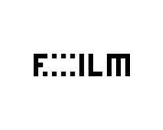 the logo for film, which is made up of squares and letters that appear to be black