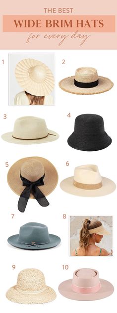 It's all about that sun protection! These picks for the best wide brim hats are so cute and perfect for every day, with lots of outfit ideas too. These wide brim hats for women are some of our faves. Rafia Hat, Sun Hats For Women, Traveling With Baby, Wide Brimmed Hats