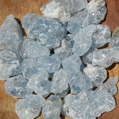 For your consideration are these raw Celestite crystal chunks from Madagascar. They are sold by the piece or in sets of 6. These are available in the following sizes:Small- .5 to .75 inch. Medium- .75 to 1 inch. Celestite is one of the most effective crystals to connect to the Angelic Realm, celestite promotes communication with guardian angels and guides by expanding your own awareness of higher realms. This stone possesses soft, gentle energies and can stimulate mental activities, even attune Mental Activities, Dream Recall, Angelic Realm, Crystal Grids, Guardian Angels, Crystal Grid