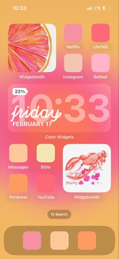 an iphone screen showing the calendar for friday, feb 13th and 23rd with different colors