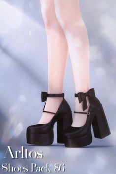 an image of a woman's legs wearing high heeled shoes with bows on them