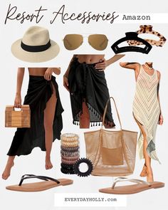 Family Vacation Essentials, Summer Vacation Essentials Outfits For Turks And Caicos, Packing Must Haves, Turks And Caicos Outfits, Vacation Must Haves, Everyday Holly, Italy Summer Outfits, Jamaica Outfits, Resort Accessories, Pool Outfits