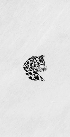 a black and white drawing of a leopard on the side of a hill with snow