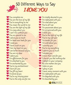 a poem that says 50 different ways to say i love you