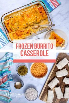 frozen burrito casserole with cheese and other ingredients