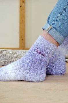 Beautiful fluffy socks with an embroidered name on the side! In a choice of colours, these cosy bed socks are a beautifully soft knitted design with a fluffy texture that gives them an elegant touch. Perfect for lounging in front of your favourite film or pairing with some boots for a winter walk. These are a fabulous gift for anyone who deserves a bit of indulgence. Perfect as a Mother's Day gift to make them smile and feel special. A lovely alternative to a personalised slipper, they are THE best way to chill out on the sofa, read in bed and keep those toes warm in the winter. Perfect for someone who is just always cold! A great treat for a grandparent who gets chilly toes or for a teenager who just likes personalised lounge wear. Personalised with a name 58% polyester 40% nylon 2% elast Gift Ideas Secret Santa, Her Birthday Gift Ideas, Fluffy Bed, Cosy Bed, Walking Socks, Fluffy Bedding, Gift Ideas Christmas, Gifts For Her Birthday, Bed Socks