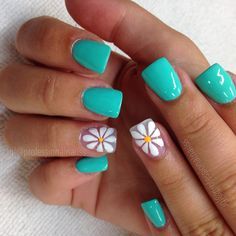 Acrylic Nails Natural, Cute Summer Nail Designs, Fun Summer Nails, Nail Goals, Tropical Nails, Cute Summer Nails, Blue Nail