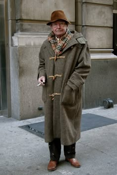 Old Man Fashion, Long Coat Men, Mens Overcoat, Well Dressed Men, 가을 패션, Gentleman Style