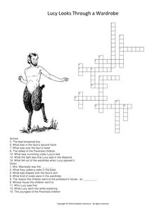 a crossword puzzle with an image of a man standing in front of the cross