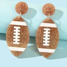 Brand New! Perfect For Football Lovers. Very Sparkly Football Jewelry, Football Earrings, Embellished Fashion, Gifts For Sports Fans, Acrylic Jewellery, Watches Women Fashion, Fringe Earrings, Fun Earrings, Stone Earrings