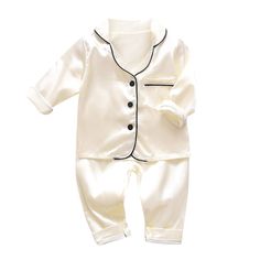 Baby Satin Pajamas Set - Momorii Cute Pyjama, Satin Pajamas Set, Boys And Girls Clothes, Short T Shirt, Elastic Waist Pants