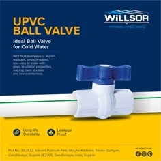 an advertisement for the upvc ball valve