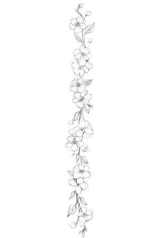 a drawing of flowers on a white background