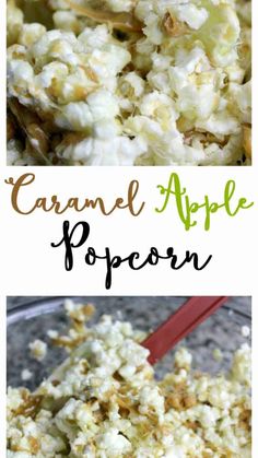 caramel apple popcorn is an easy and delicious treat