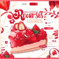 the website is designed to look like a cake with strawberries on top