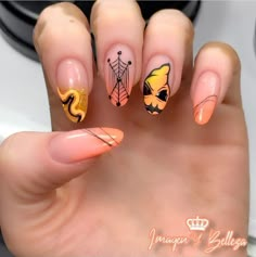 Uñas Halloween Aesthetic, Nail Designs For Halloween, Halloween Nails Short, Halloween Nails Designs, Disney Halloween Nails, Halloween Nail Art Designs, Ghost Nails, Spooky Nail