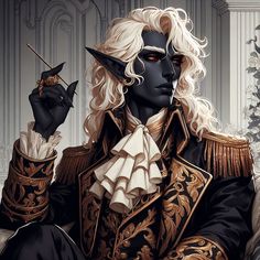 Nyxen reminiscing on the fun of constant intrigue in lavish political affairs in Lolthite society where he was a prince, or son of the First Matron Mother, in Volbath'tortha.  #drow #elf #vampire #Underdark #AIart #dnd Dnd Drow, Dark Elves, Dnd Races, Elf Art, A Prince, Fantasy Races, Dungeons And Dragons Characters, Dark Elf, Character Inspo