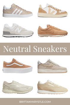 Tan And White Sneakers, Women's Fall Shoes 2023, Cream Sneakers Women, Autumn Sneakers 2023, Neutral Sneakers Women 2023, Fall Shoes 2023 Sneakers, Womens Casual New Balance Shoes, Trendy Womens Sneakers 2023, Fall 23 Shoe Trends