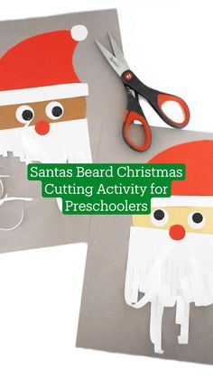 santa's beard christmas cutting activity for preschoolers to make with construction paper and scissors