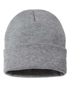 Jersey Lined 12" Cuffed Beanie - HEATHER GRAY - ONE SIZE | Sportsman 12" Jersey Lined Cuffed Beanie Top Hat in Heather Grey | Acrylic Grey Beanie Outfit Men, Black Beanie Outfit, Gray Hat, Cuffed Beanie, Grey Beanie, Winter Cap, Embroidered Hoodie, Sherpa Lined, Custom Hats