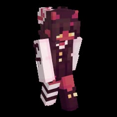 an image of a minecraft female character standing in front of a white background and looking at the camera